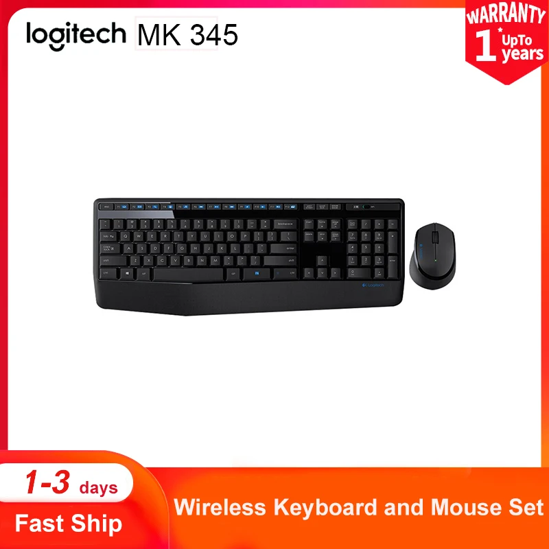 Machu Picchu forfremmelse Mammoth Logitech MK345 Wireless Keyboard Mouse Combos Full-Size Keyboards And  Right-Handed Mice Set Optical For Home Office PC Laptop