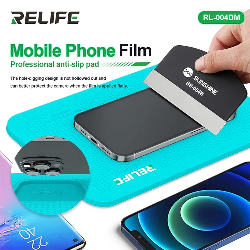 RELIFE RL-004DM Screen Film Professional Anti-slip Pad Anti-slip Compatible With Multiple Devices Camera Protection Silicone Mat 1