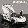 1:24 Jesko Attack Alloy Sports Car Model Diecast Metal Racing Car Model Simulation Sound and Light Childrens Toy Gift 1