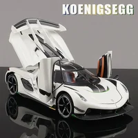1:24 Jesko Attack Alloy Sports Car Model Diecast Metal Racing Car Model Simulation Sound and Light Childrens Toy Gift 1