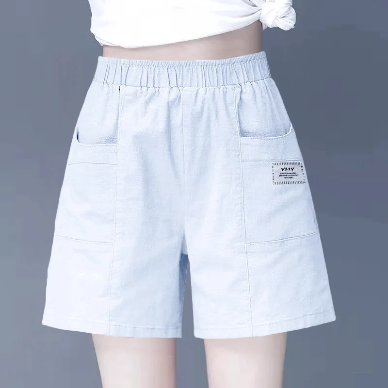 Women's Summer Pure Cotton Workwear Shorts Loose High Waist Wide Leg Pants Fashion Casual Sports Versatile Cropped Pants