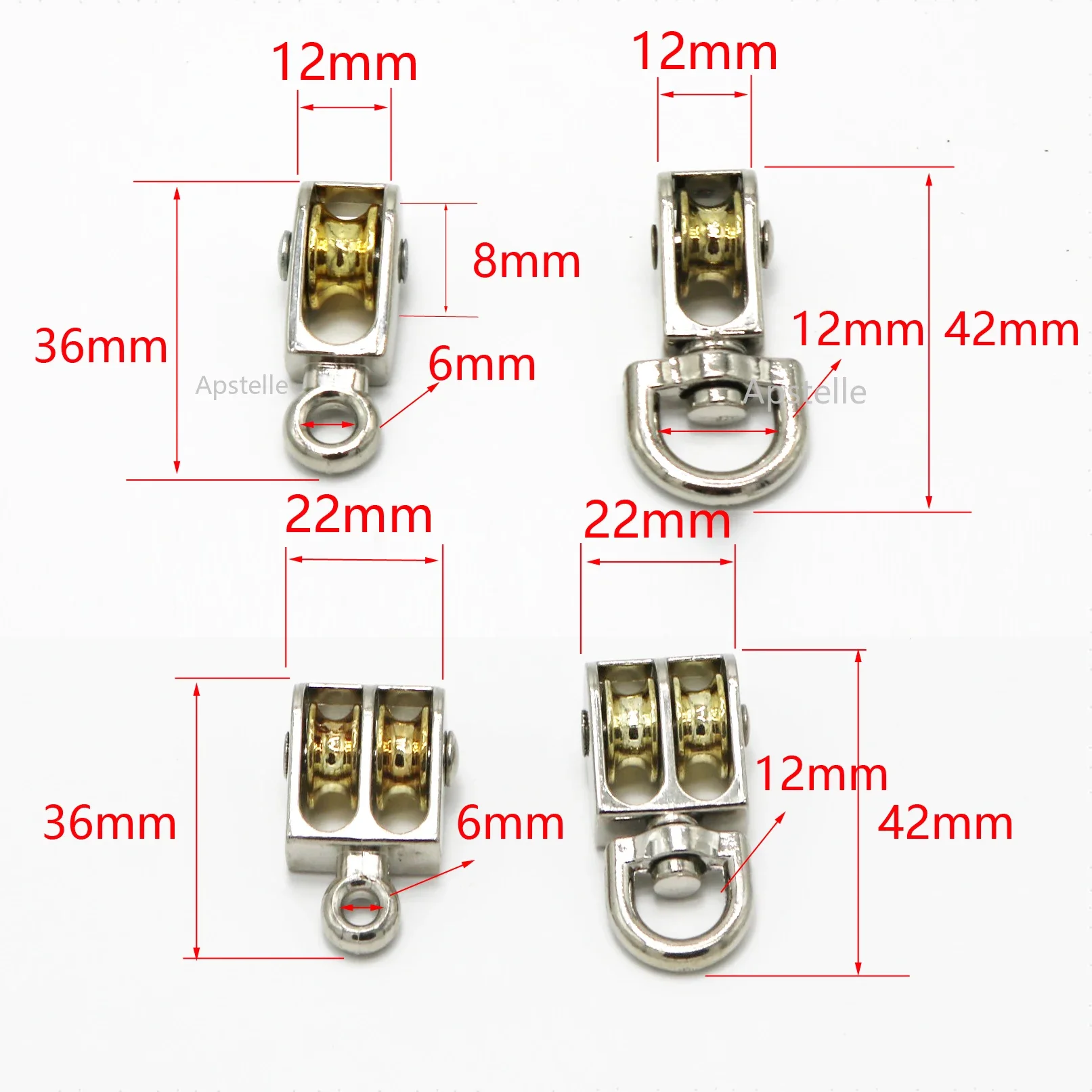 36/48/52/58/75/86mm Lifting Rope Roller Pulley Wheel Climbing Mini Pulleys Metal Sheave Zinc Alloy Katrol Wiel lifting rope pulley