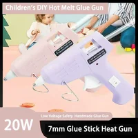 2024 New 20W Hot Melt Glue Gun Plug-In Anti-Scalding Children's Hot Silicone Gun 7Mm Glue Stick Adhesive Gluegun Small Glue Gun 1
