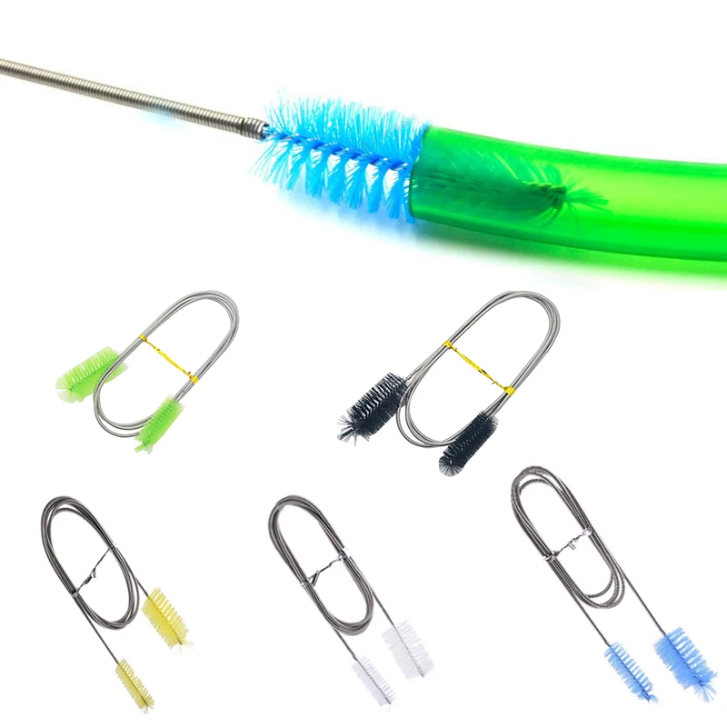 Fish Tank Cleaning Brush Aquarium Cleaning Brush for Water Filter Pump Lily Pipe Air Tube Hose Stainless Steel Fish Tank Brush Water Pump Accessories