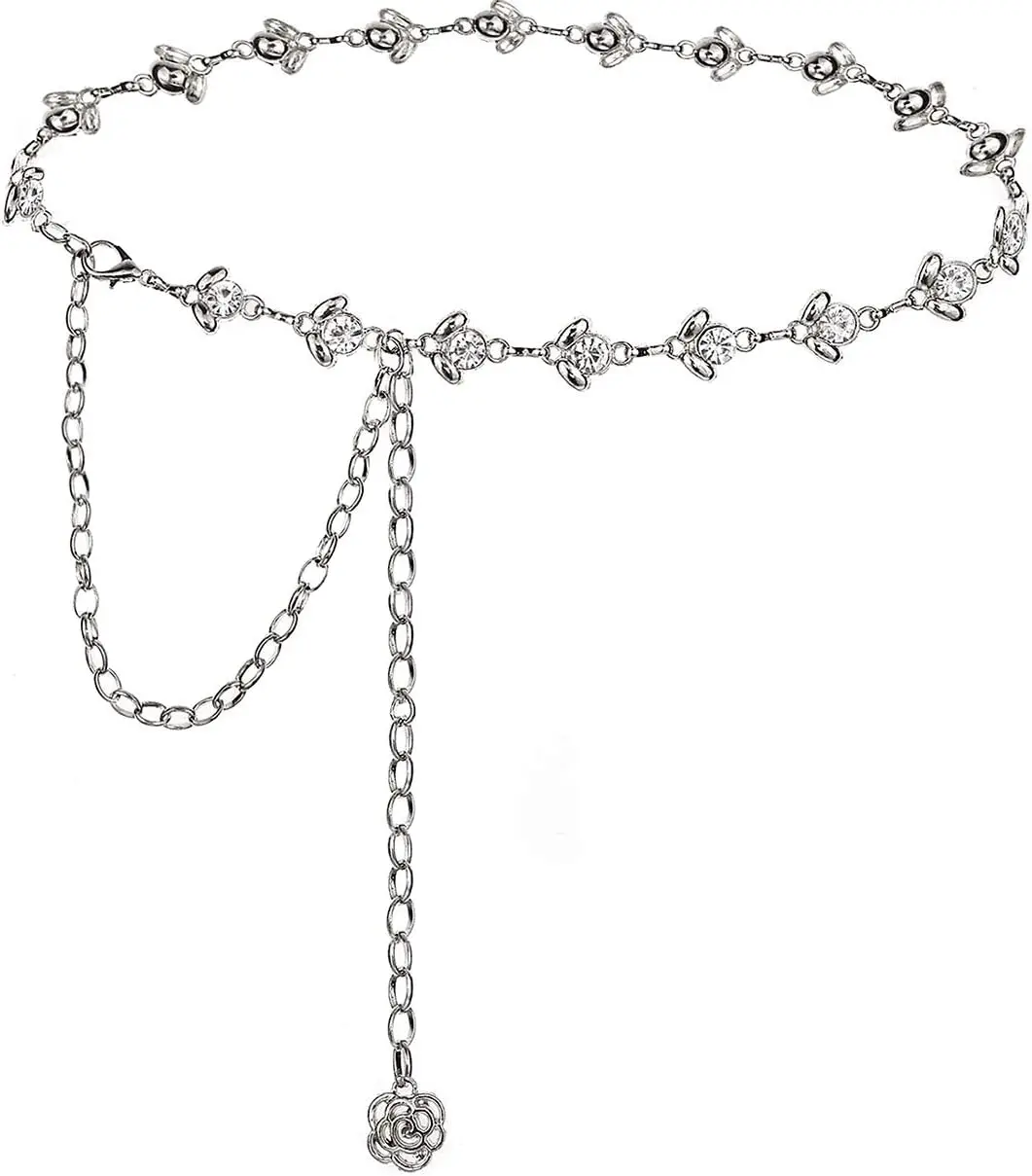 Glamourstar Kettengürtel für Damen, Taillengürtel mit Strass-Kristallen als Kleid, Geschenk – Detail 4