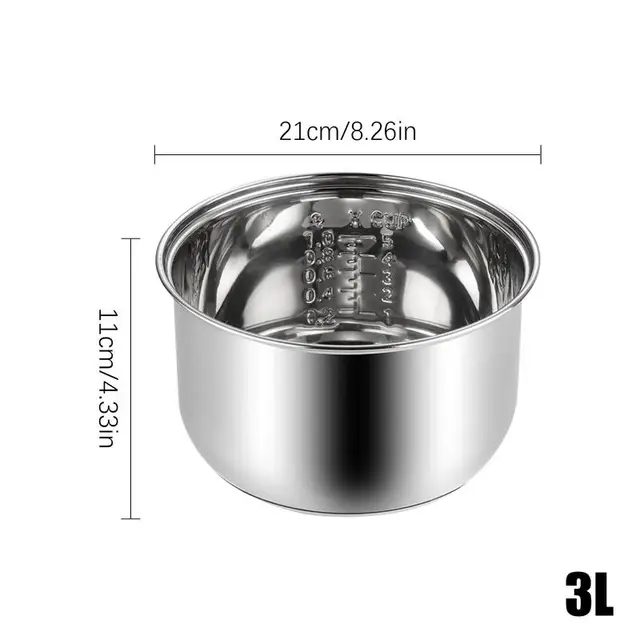 Electric Cooker Diffuser Inner Stainless Steel Cooker Insert High Temperature Resistant Electric Cooker Liner Comfortable Grip 6