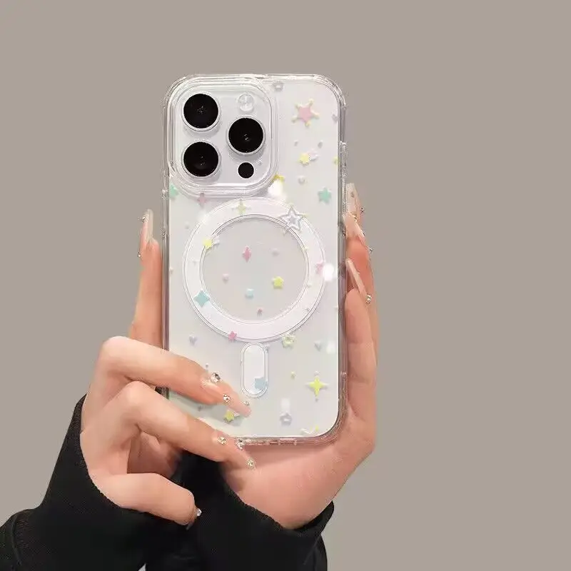 Elegant Star Bowknot Magnetic Wireless Charging Case Cover
