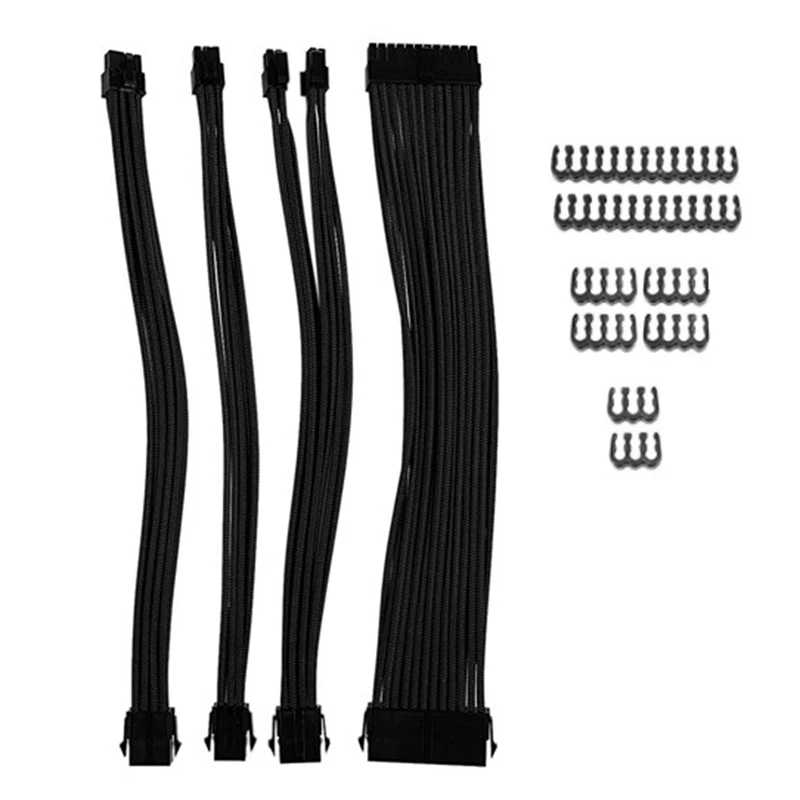 

Basic Extension Cable Kit, 1Pcs ATX 24Pin/EPS 4+4Pin/PCI-E 8Pin/PCI-E 6Pin Power Extension Cable Kit