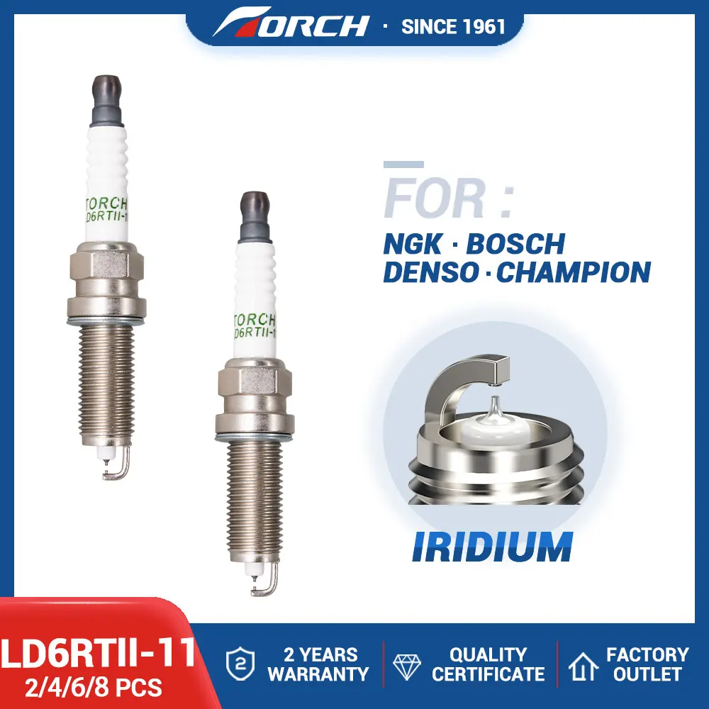 2-8PCS Candles Replace For NISSAN 22401-JD01B 22401EA014 DILKAR6A11 DF6H-11B Denso FXE22HR11 Double Iridium Torch LD6RTII-11