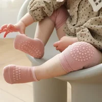 Baby Knee Pads Socks Set Solid Color Anti Slip Socks Kneepad Kid Crawling Safety Floor Socks Knee Protector for Girls Boys 1