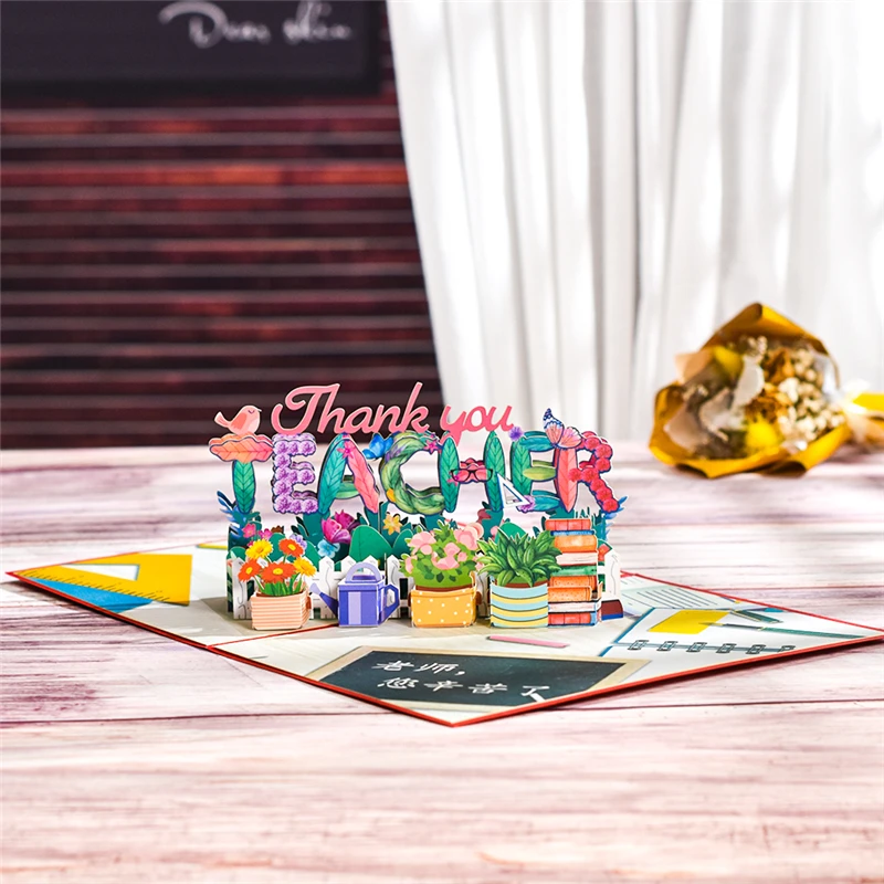 3D Greeting Card for Teacher's Day Graduate Pop Up Teacher Card
