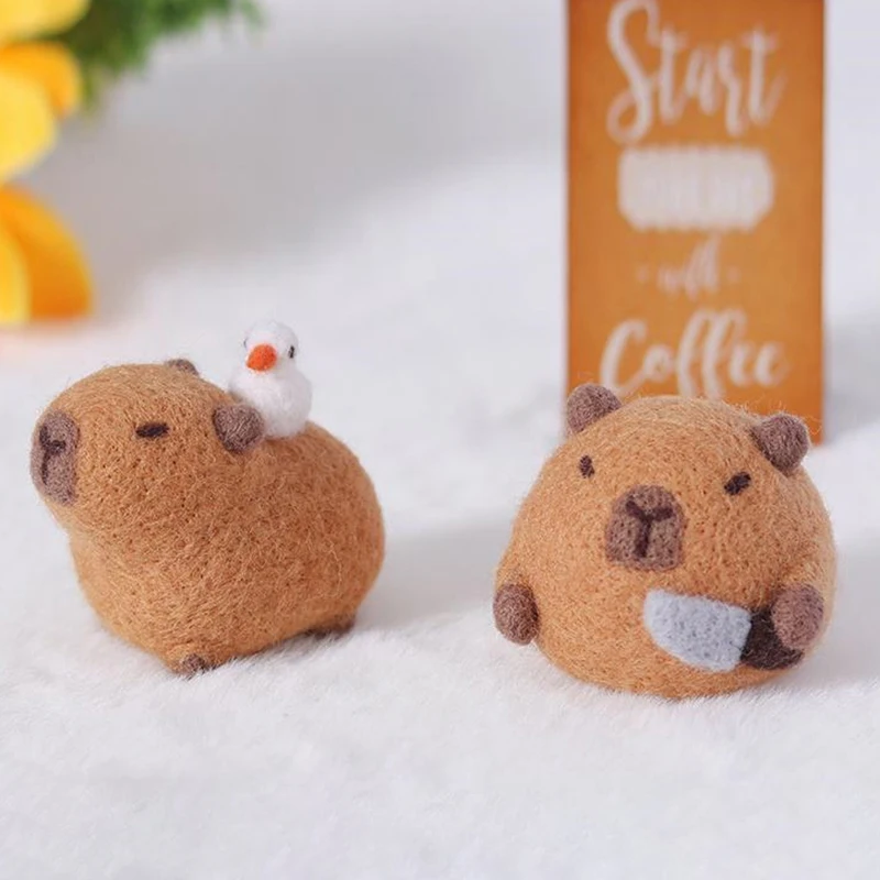 1PC Cute Animal Capybara Wool Kit DIY Desktop Decorations