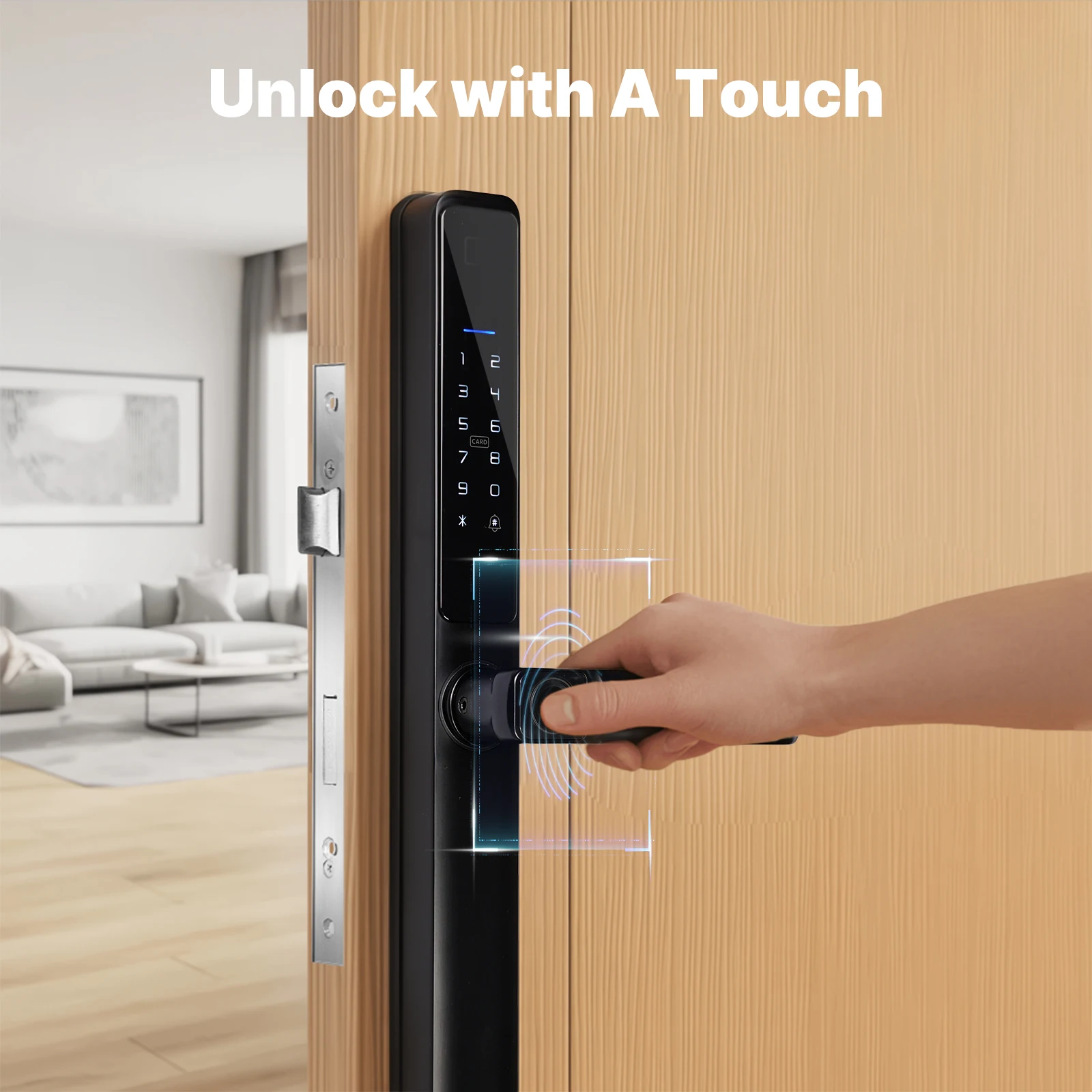 قفل باب ذكي MOES واي فاي بصمة وكلمة مرور