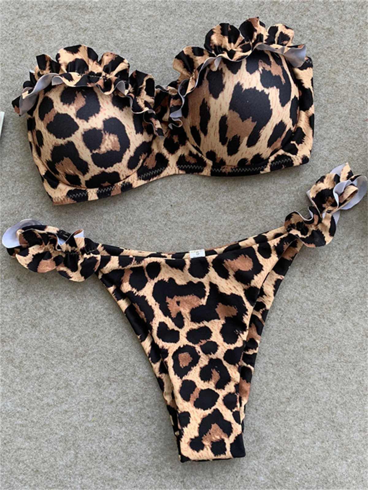 Animal Print Leopard Bikini Push Up Swimsuit Sexy Women Bikini Set 2022  Brazilian Bathing Suit Bandeau Thong Swimwear Beach Wear|Bikini Set| -  AliExpress