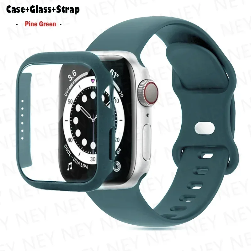 Premium Silicone Watchband with Glass Case