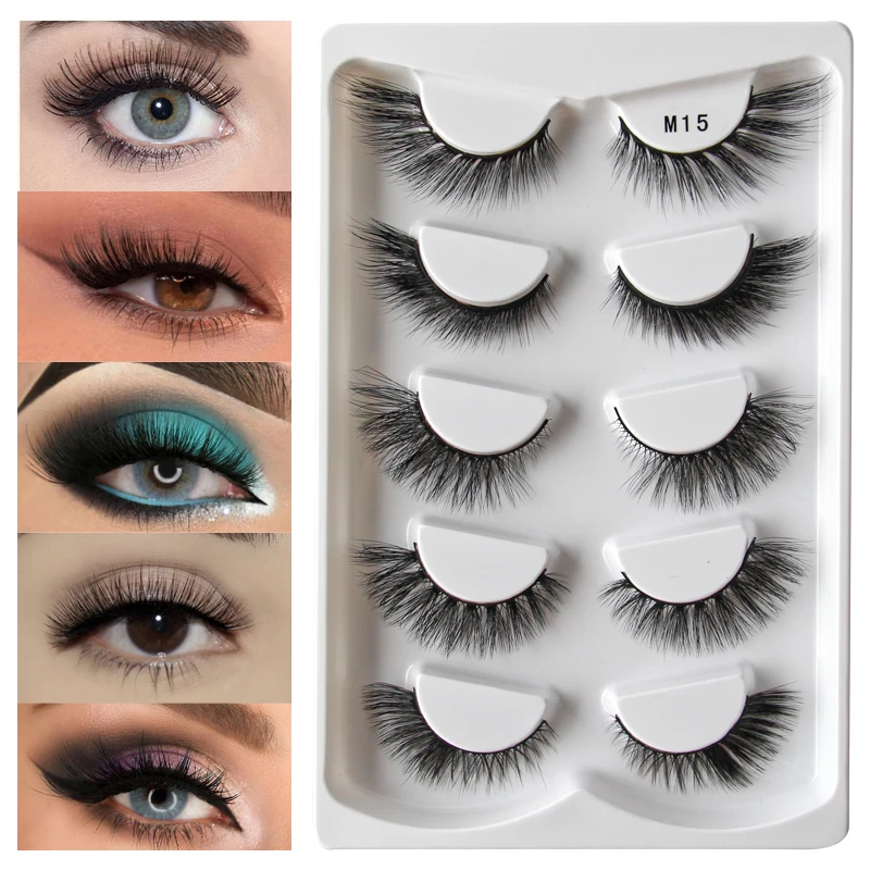 Mink False Eyelashes Cat Eye Dramatic Makeup Lashes