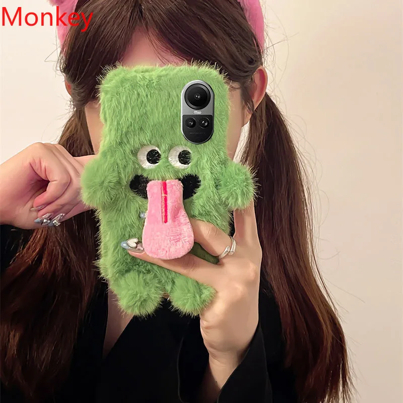 Plush Fluffy Cartoon Tongue Out Phone Case Cover