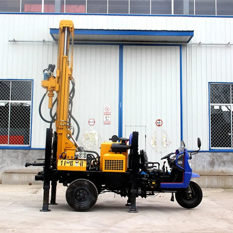 Three Wheel Truck Mounted Water Well Drilling Rig Efficiently Fully Hydraulic Tricycle Drilling Machine Rig Rotar 4