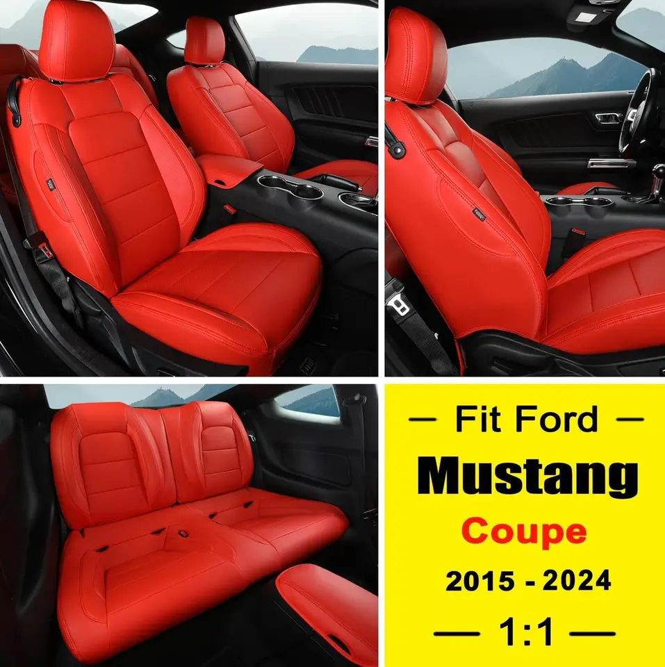 Coprisedili Auto Pelle Per Ford Fiesta ST Recaro MK8 (2018 Onwards) | Coprisedili Auto Pelle Universale | Coprisedili Auto essuto Traspirante Pelle | Impermeabile Copri Sedile Auto Traspiranti ( Color