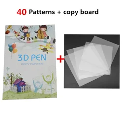 Deluxe 3D Printing Pen with Transparent Drawing Board for Creative DIY Projects (40 patterns)