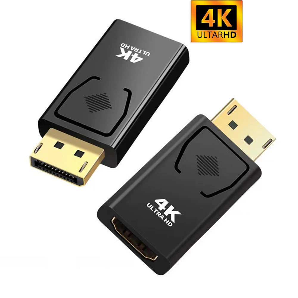 4K DisplayPort to HDMI Compatible Adapter DP Male to Female HDMI ...