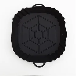 Reusable Square Silicone Air Fryer Liners - Eco - Friendly Non - Stick Accessory (Black)