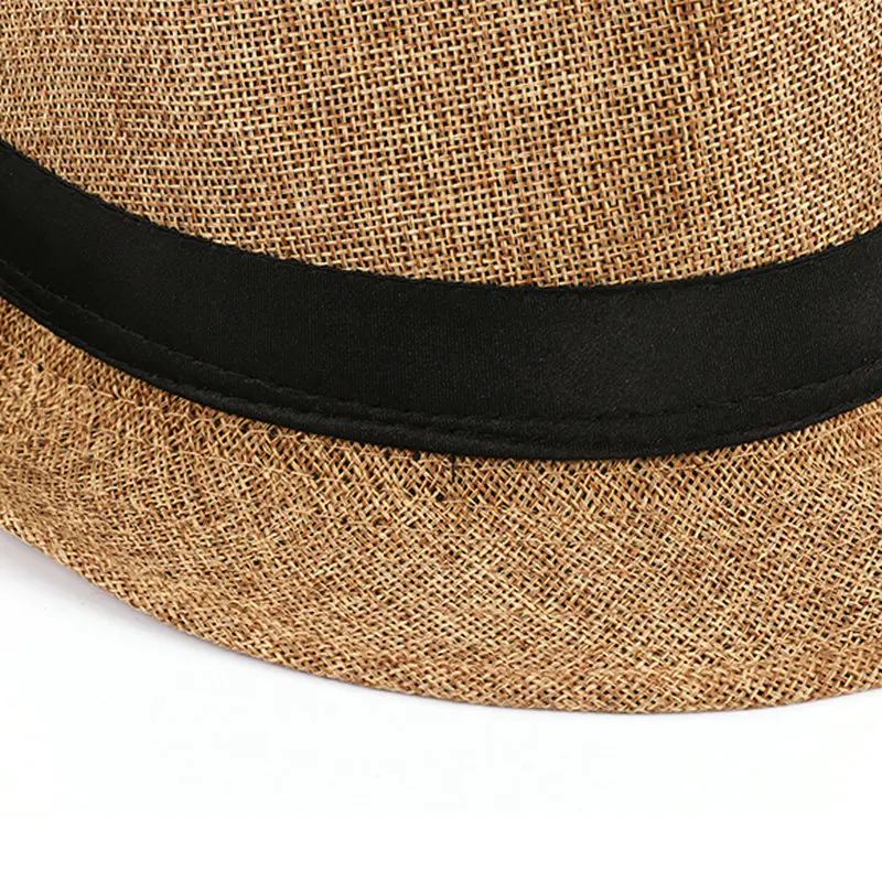 Men's Fedora Jazz Cotton Linen Hat Summer Retro Bowler Hats Unisex Outdoor fedora hat