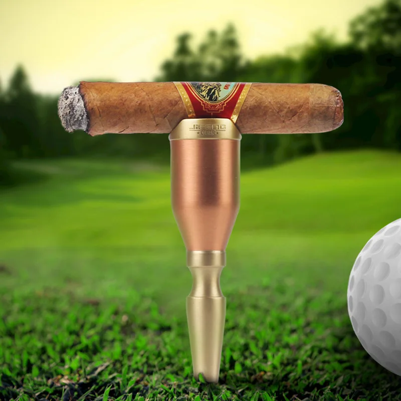 Golf Cigar Holder, Cigar Stand for Golfers Crafted from Brass and
