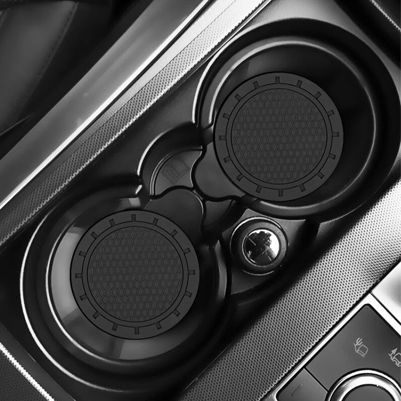 1/2pcs/set Black Car Auto Cup Holder Anti Slip Insert Coasters Pads Interior Accessories Universal Fits Perfectly For Most Cups cup holder coasters cup holder insert