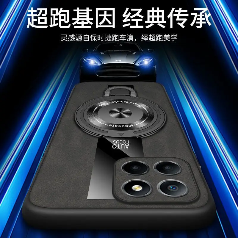 Luxury Silicone Sheepskin Leather Rotating Magnetic Holder Case – Premium Back Cover