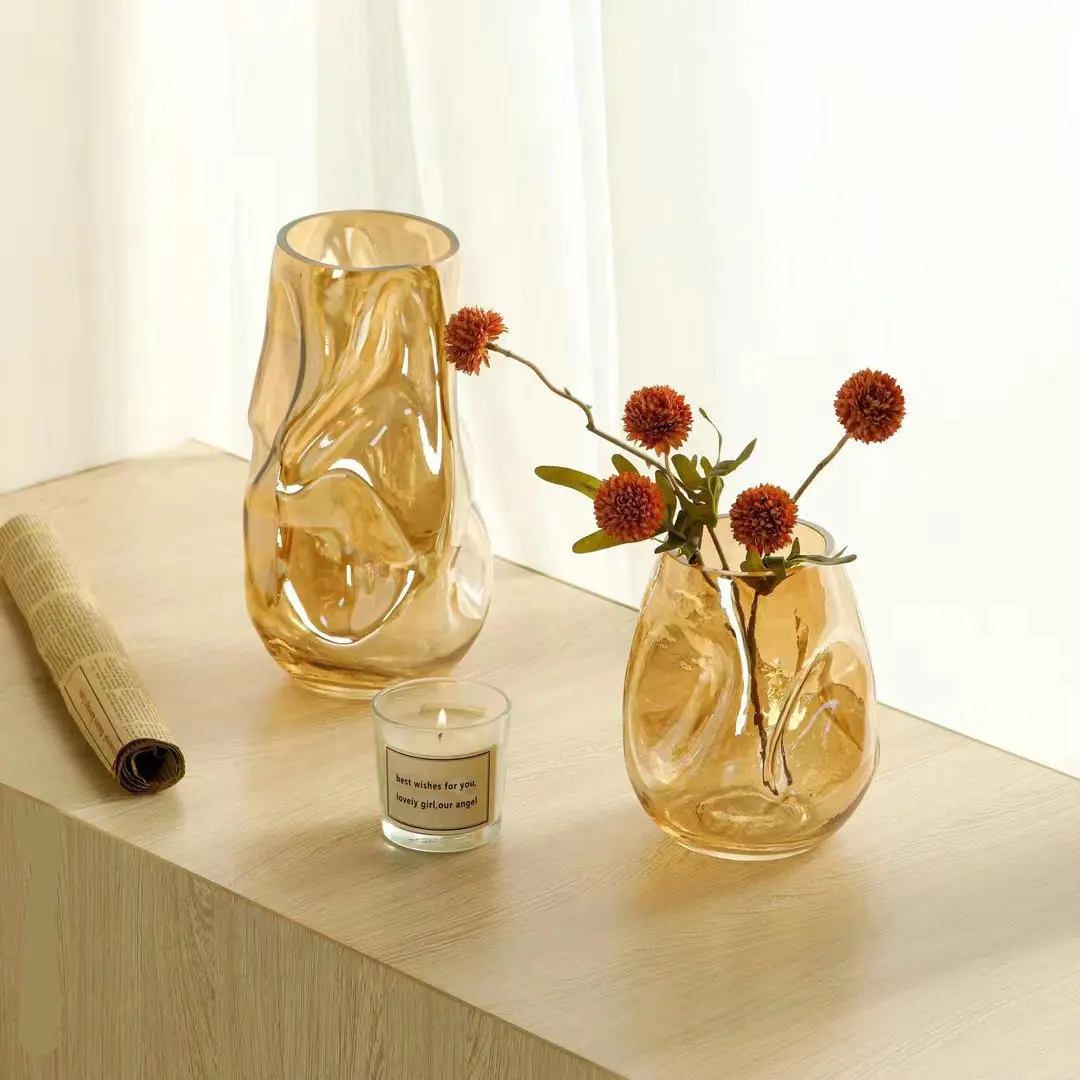 

Modern RomanticTrend INS Simple Living Room Decora Home Flower Vases Decor Transparent Glass Vase Green Dill Hydroponic Vase