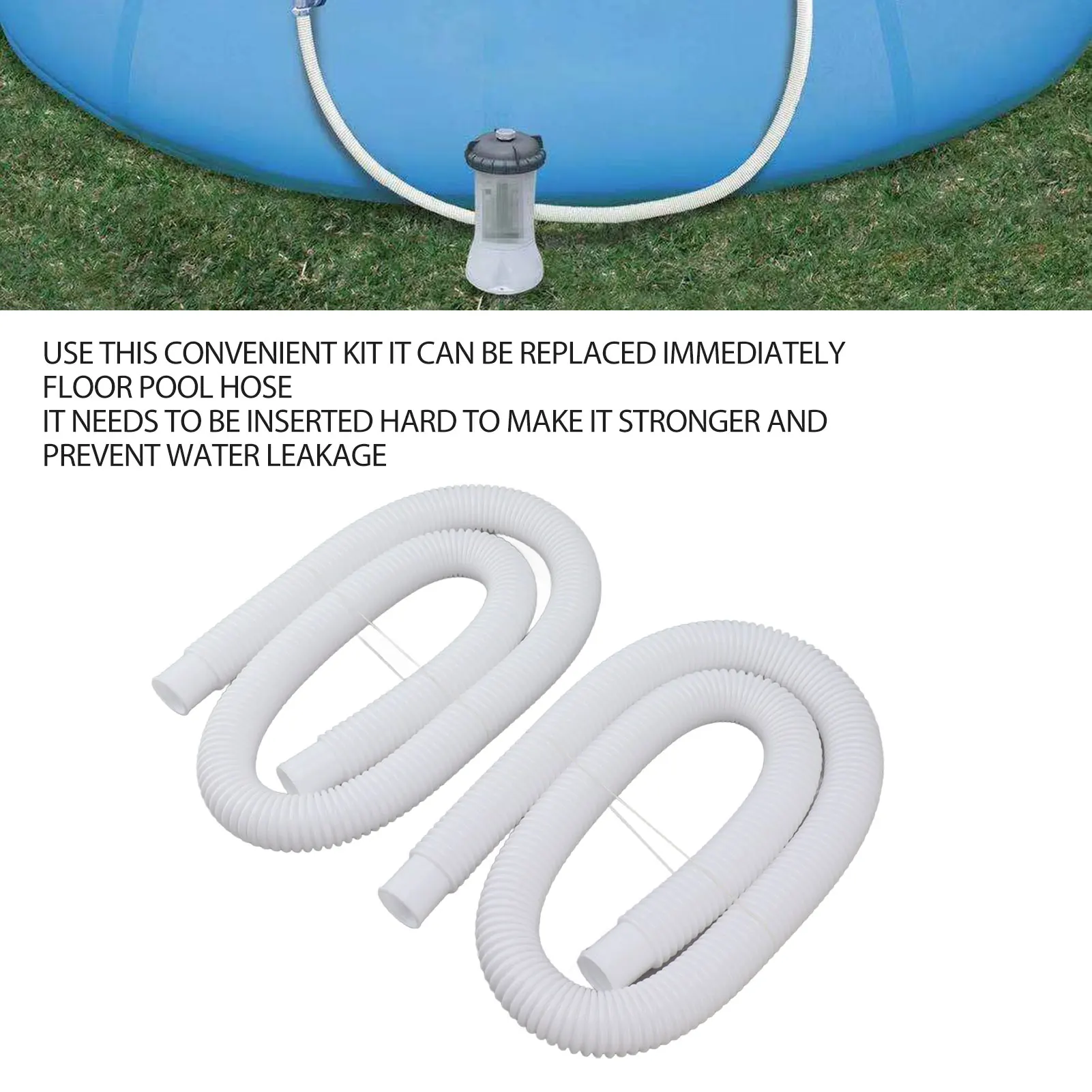 Leakproof Replacement Pool Tubes with Hose Clamps Swimming Pool Replacement Hose for 300 330 530 1000 Gallon Pool Pump 5