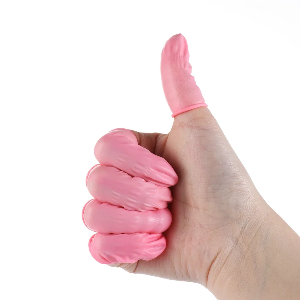 Finger Cover 100 Pcs disposable gloves,disposable finger covers Disposable Natural Rubber Non-slip Anti-static Latex Finger Cots Fingertips Protector Gloves Nail Art Tool