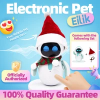 Eilik robot Pets,with Costume Set ,Santa Hat and Red Green Striped Scarf，Gifts for adults and kids 2