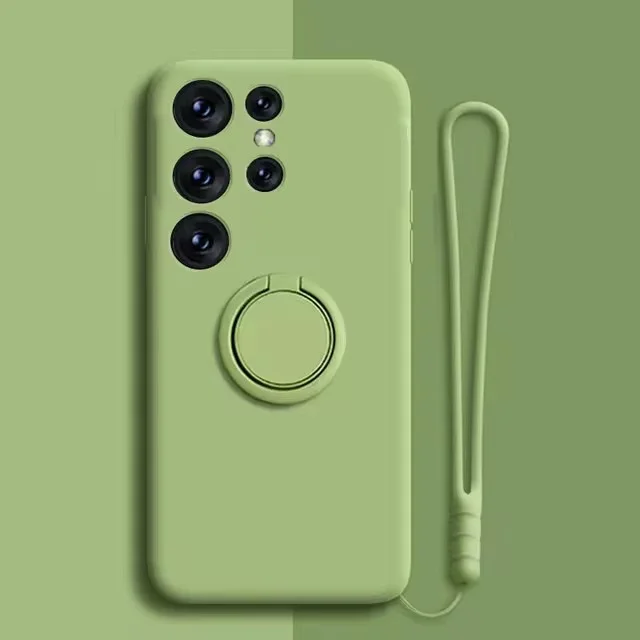 Magnetic Holder Ring Liquid Silicone Protective Case