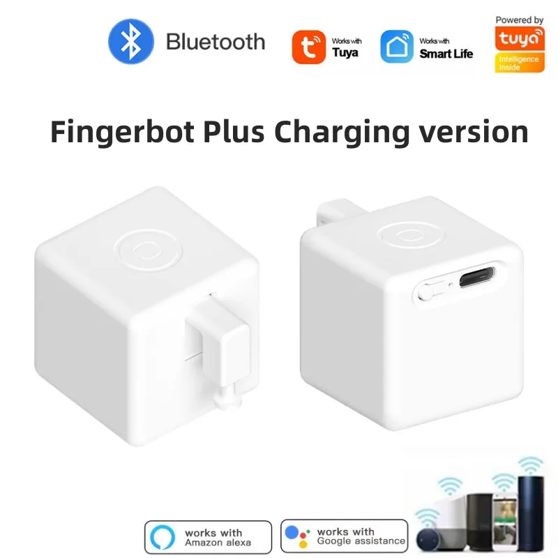 Tuya Bluetooth Smart Touch Fingerbot Botão Interruptor Recarregável Usb Braço Empurrador Via Alice Alexa Google Home