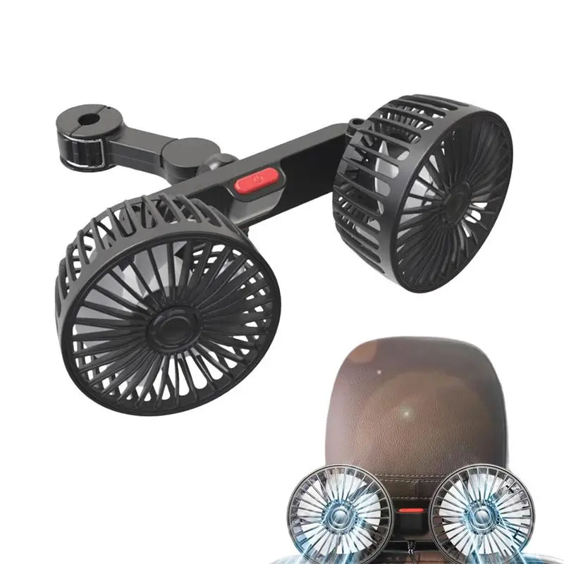 

USB Fan USB Personal Portable Cooling Fan USB Dual Head Fan 360 Degree Rotation Auto Headrest Ventilation Fan Neck Cooler tools
