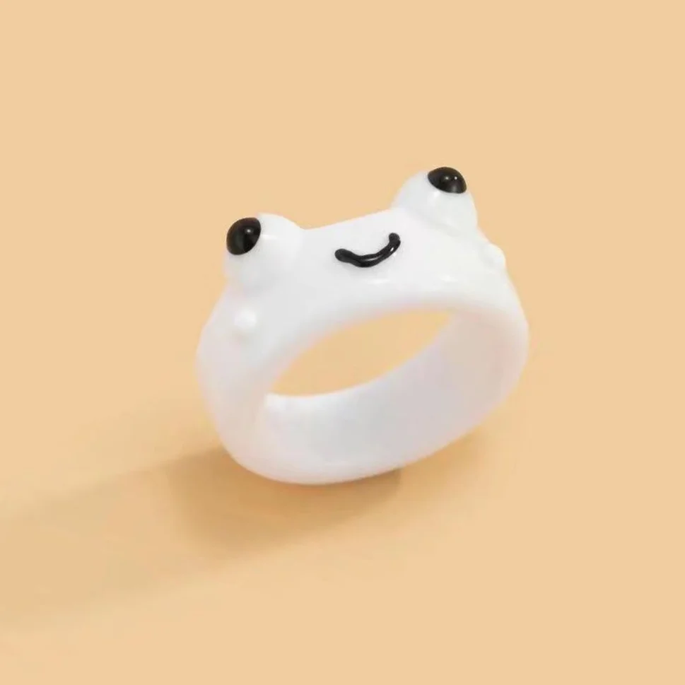 Trendy Rings Colorful Acrylic Frog Chick Ring Funny Personality Cartoon Cute Ring Gift  Jewelry for Women  Wholesale Bulk trendy rings for women Trendy Rings