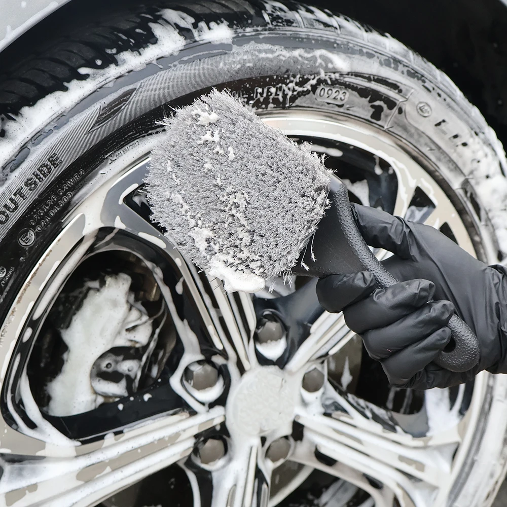 AUTOBRIGHT wheel cleaning brush brush tire cleaning brush Car Tire Wheel Rim Cleaning Brush Detailing large Brushes Wash Universal Wheel Tire Cleaning 3 color Accessories