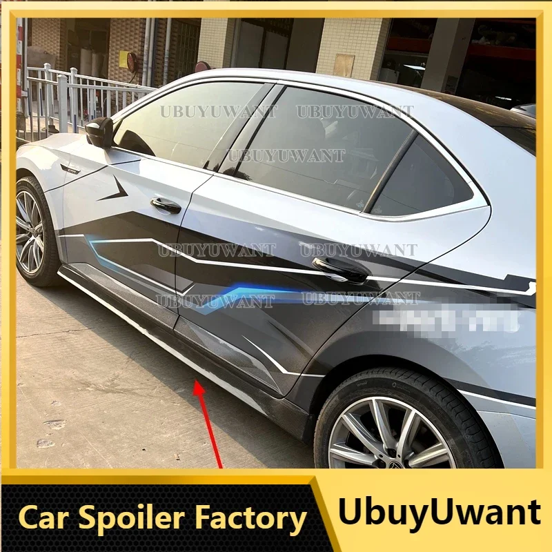 

Для Skoda Superb 4 шт. комплект из натурального углеродного волокна/глянцевая черная/матовая черная боковая юбка автомобиля Комплект кузова 2015 2016 2017 2018 2019