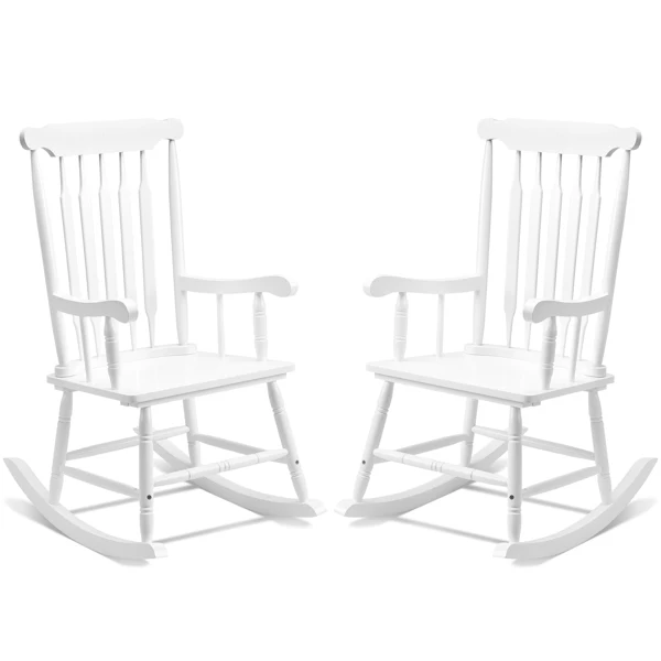 白色 杨木 温莎 木摇椅-32