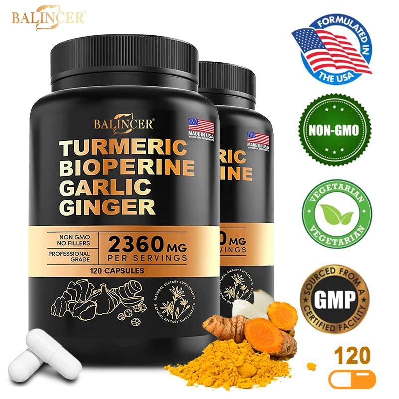 

Balincer Curcumin 2360mg - Black Pepper for Maximum Absorption, Healthy Joint Support, Herbal Supplement, Non-GMO - 120 Capsules