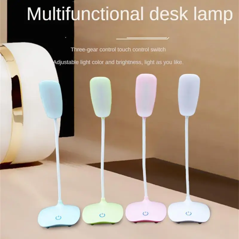 

Three-Speed Touch Dimming Reading Lamp USB Charging Plug-in White Warm Eye Protection Student Table Light Study Night Light