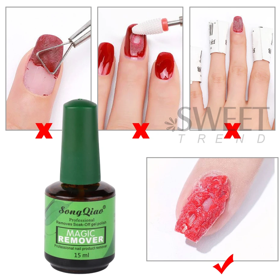 15ml Professional Remover Nail Gel Set With Pusher Magic Burst Soak Off Lacquer Degreaser Nails Cleanser Manicure Tools Supplies 2