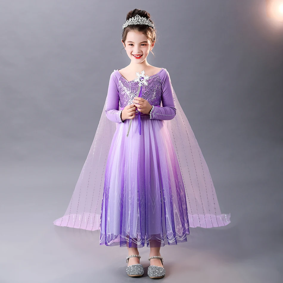 fitted lace wedding dress Elsa Ice Queen Long Sleeves White Everyday Play Dress for Kids – Princess  Twirl main image 1