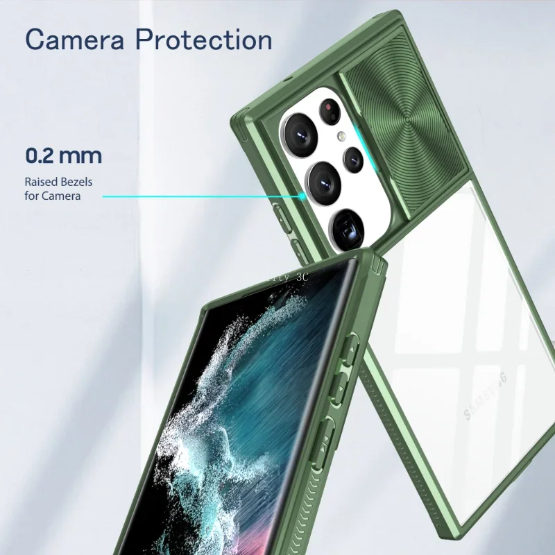 Shockproof Clear Cover with Camera Sliding Protection