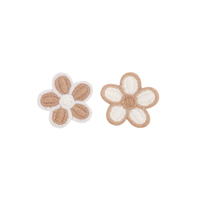 12PCS Autumn Knitting Embroidery Children's Hair Clip Headwear Clothing Accessories Round Clip Stickers