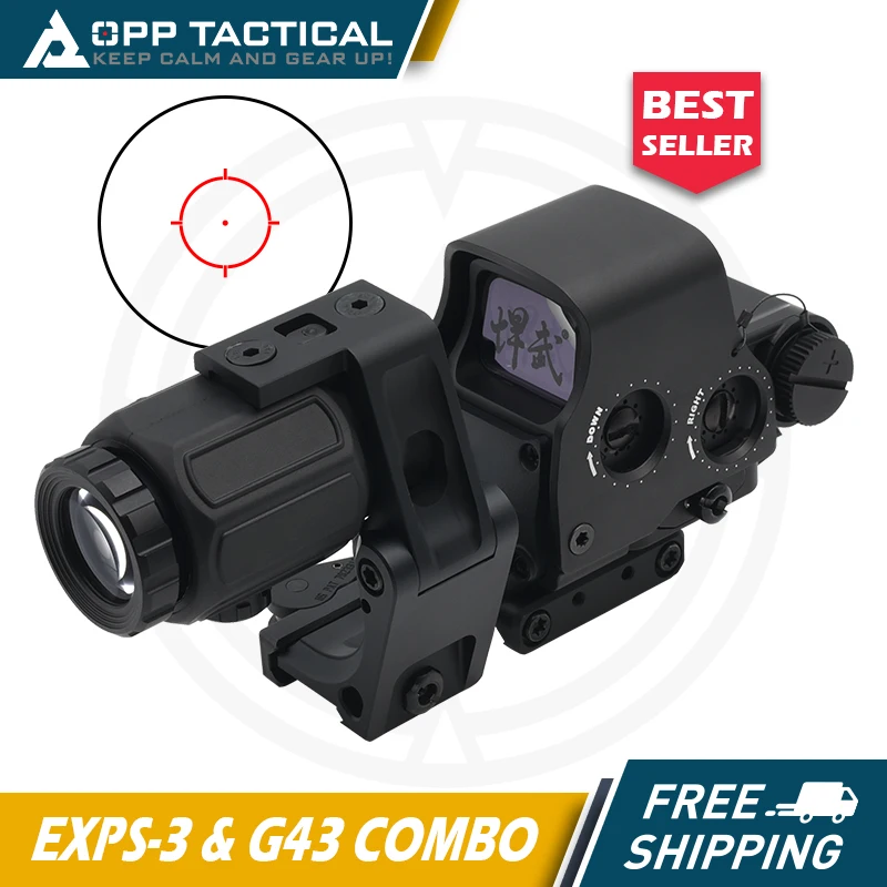 Holy Warrior Exps3 Holographic Red Dot Sight With G43 3x Magnifier With