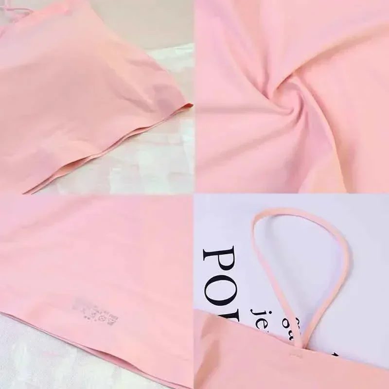 Bras Push Up Lingerie Ice Silk Seamless Word Sling Female Tube Top White Bralette Top Tanks Fashion Summer Sexy For Women women lingerie bra,women tube tops