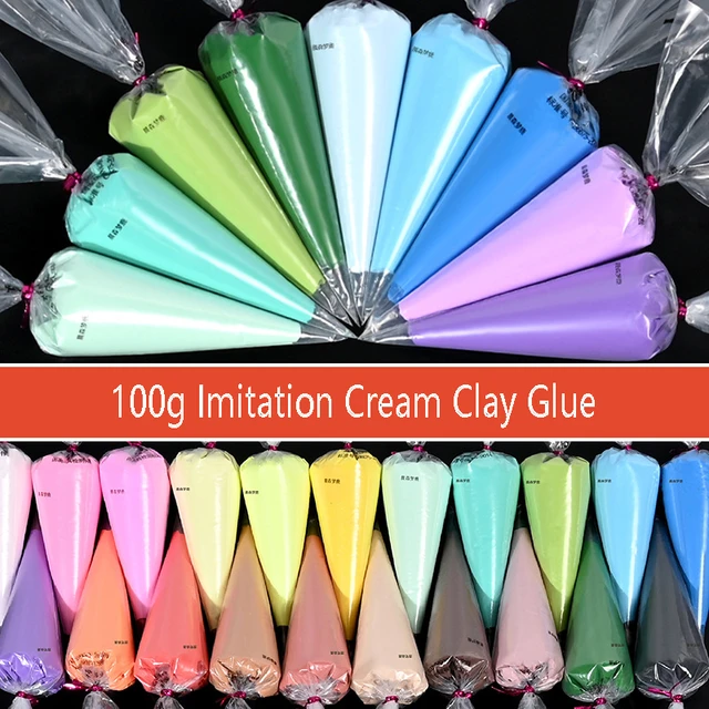 100g Imitation Cream Glue Charms Handmade Whipped Phone Case Decoden Shaker  Resin Mold Diy Simulation Fake Whipped Cream Clay - AliExpress